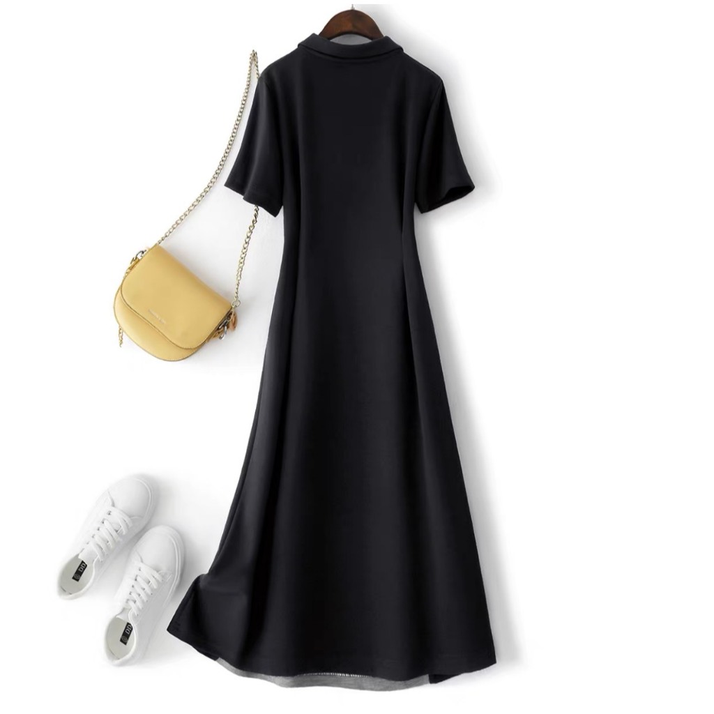 Set đôi 𝑴𝒂𝒕𝒄𝒉𝒊𝒏𝒈 𝑴𝒐𝒎𝒆𝒏𝒕𝒔 𝑺𝒆𝒕 Váy thiết kế thích hợp mùa hè áo thun cổ polo ngắn tay phong cách trẻ trung