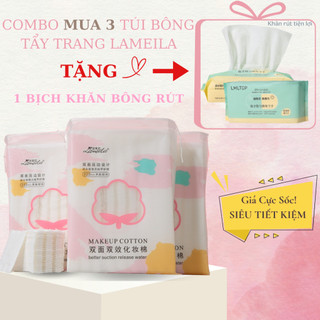 BÔNG TẨY TRANG 222 MIẾNG LMLTOP -  (MUA 3 TÚI BTT TẶNG 1 BỊCH KHĂN BÔNG LAU MẶT)