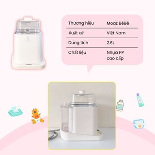 Máy Rửa Bình Sữa Moaz BéBé Công Dụng Tiệt Trùng Sấy Khô Và Bảo Quản Dụng Cụ Cho Bé MB 064