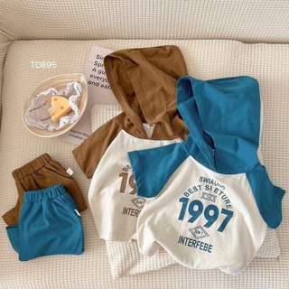BỘ CÔC TAY CÓ MŨ CHO BÉ TRAI [ KHÔNG TÚI ] SIZE CHO BÉ 6-18KG