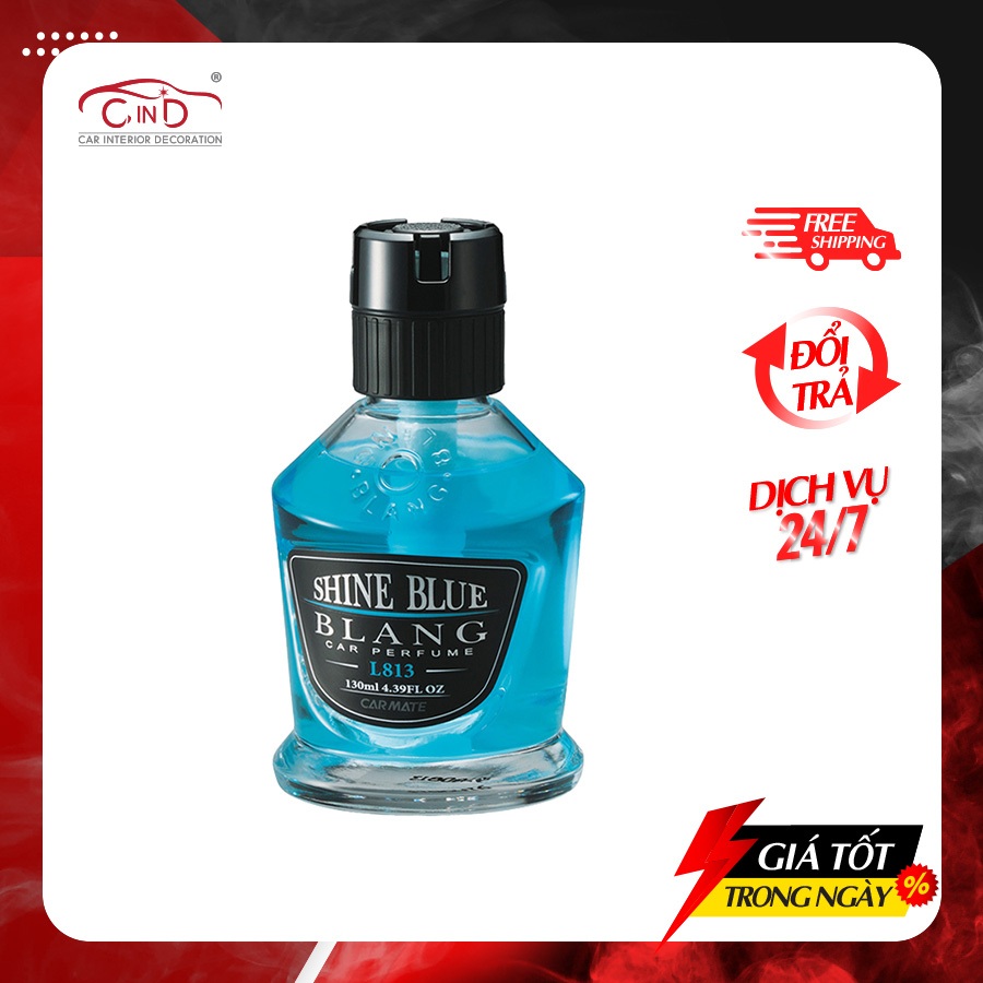 Nước Hoa Khử Mùi Trên Ô Tô CARMATE Blang Liquid VF L813 Shine Blue 130ml Phù Hợp Cho Nhiều Dòng Xe Ô Tô Xe Hơi Xe Tải