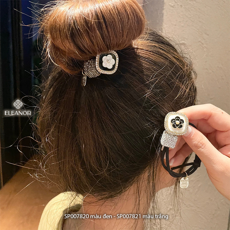 Dây buộc tóc nữ Eleanor Accessories hình hoa đính đá phụ kiện tóc dây cột tóc 7820