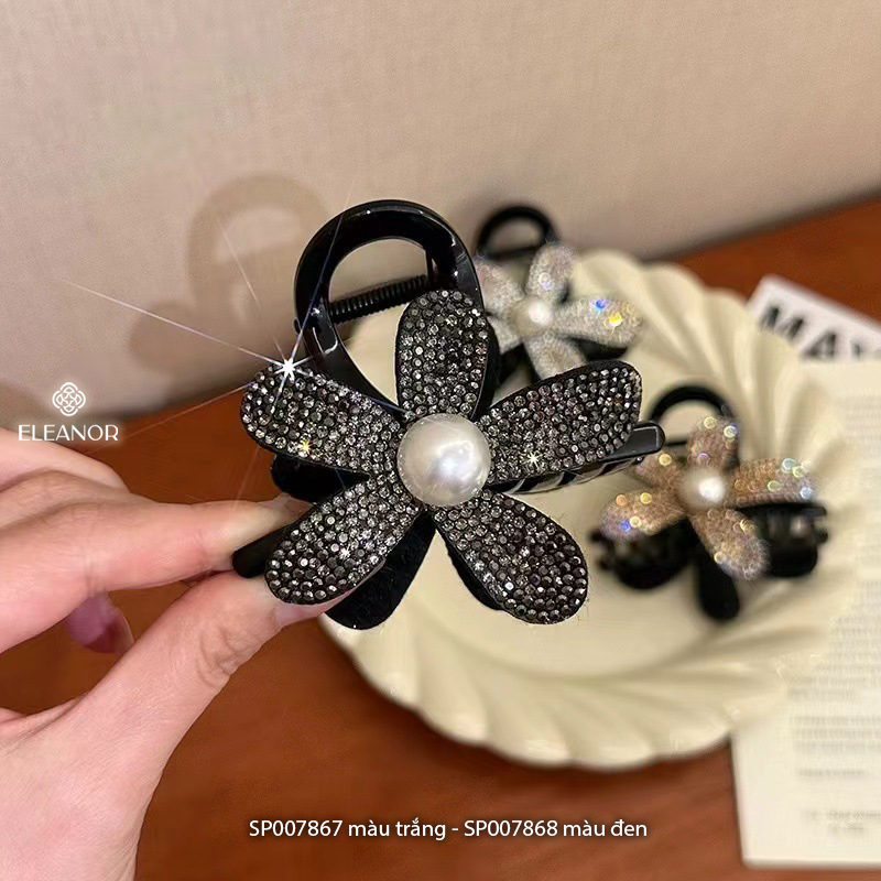 Kẹp tóc nữ càng cua Eleanor Accessories hình hoa đính đá phụ kiện tóc kẹp tóc 7867