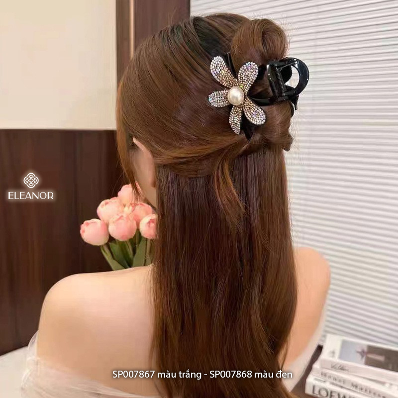 Kẹp tóc nữ càng cua Eleanor Accessories hình hoa đính đá phụ kiện tóc kẹp tóc 7867