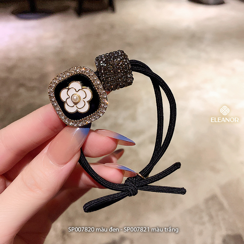 Dây buộc tóc nữ Eleanor Accessories hình hoa đính đá phụ kiện tóc dây cột tóc 7820