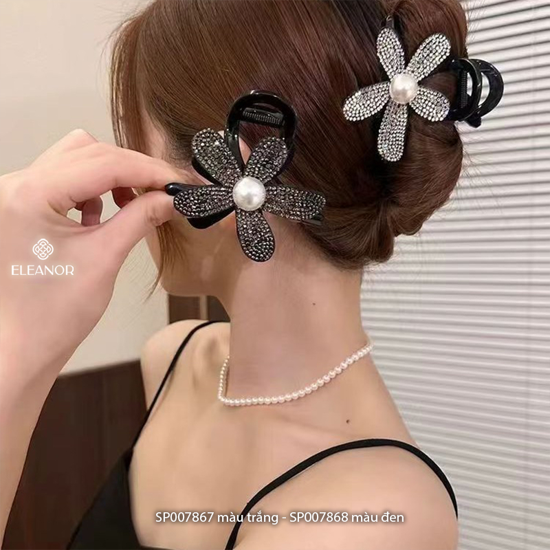 Kẹp tóc nữ càng cua Eleanor Accessories hình hoa đính đá phụ kiện tóc kẹp tóc 7867