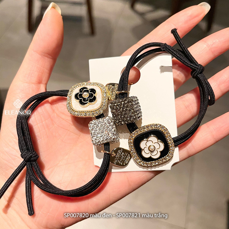 Dây buộc tóc nữ Eleanor Accessories hình hoa đính đá phụ kiện tóc dây cột tóc 7820