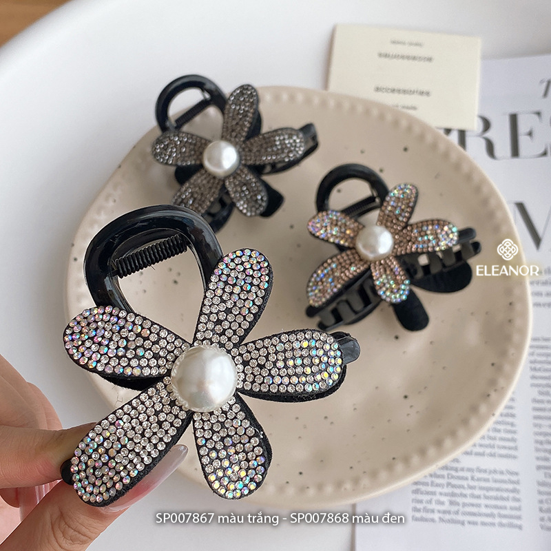 Kẹp tóc nữ càng cua Eleanor Accessories hình hoa đính đá phụ kiện tóc kẹp tóc 7867