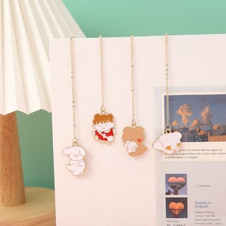Dây Chuyền Kim Loại Đánh Dấu Trang Sách Vở Sổ Hoạt Hình Cute - Thỏ Hồng VPP