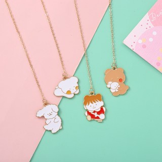 Dây Chuyền Kim Loại Đánh Dấu Trang Sách Vở Sổ Hoạt Hình Cute - Thỏ Hồng VPP