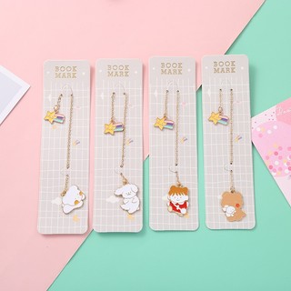 Dây Chuyền Kim Loại Đánh Dấu Trang Sách Vở Sổ Hoạt Hình Cute - Thỏ Hồng VPP