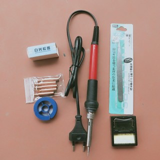 Bộ 10 thứ mỏ hàn nhiệt phổ thông 220V/60W .Mỏ hàn thiếc, hàn chì, hàn nhựa thông . Mỏ hàn,tay hàn que mini .