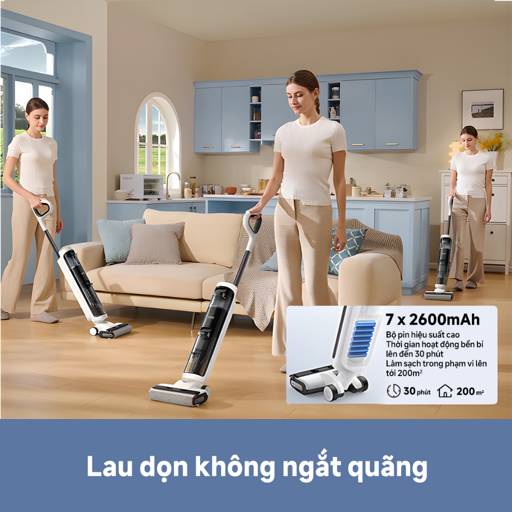 Ảnh Máy hút bụi lau nhà khô và ướt đa năng Mova K20/K20 Pro | Không dây | Lực hút 7000Pa- Hàng chính hãng - Bảo hành 12 thán 4