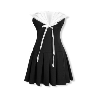 Đầm Ngắn Nữ Pleated Lil Bowtie, Chất Vải Kaki Chéo Hàn Thoải Mái , WDN079, SOME HOW STORE