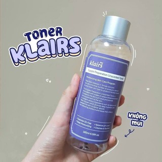 Nước Hoa Hồng Không Mùi Dưỡng Ẩm Da Và Làm Mềm Da Dear Klairs Supple Preparation Unscented Toner 180ml