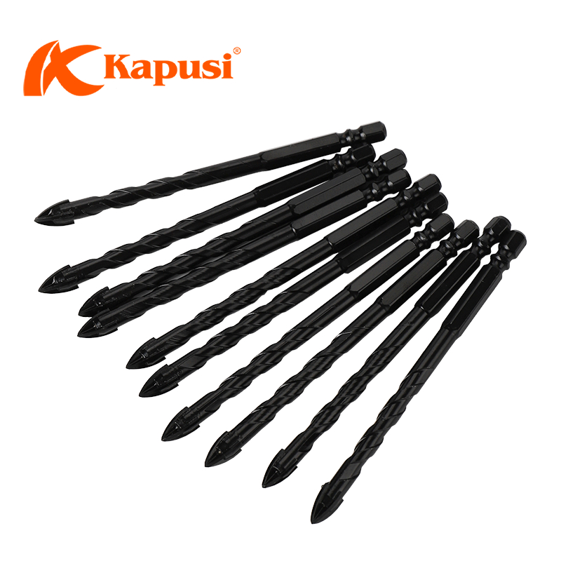 Mũi Khoan 4 Cạnh Kapusi Nhật Bản Chuôi Lục Giác 6-8-10-12mm Khoan Kính, Gạch Men, Đá Hoa Cương