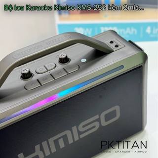 CHÍNH HÃNG | Loa Xách Tay Kimiso Kms-252 Bass Cực Mạnh Kèm 2 Mic Cao Cấp, Đèn Led 7 Màu, Pin 5-6h.