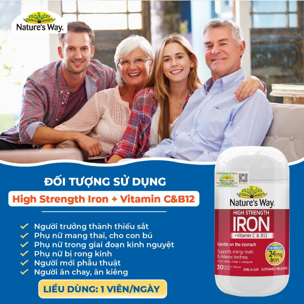 Ảnh Combo Vitamin Bầu Thông Minh: Vitamin Tổng Hợp Nature's Way Pregnancy Breastfeeding Plus và Sắt Hữu Cơ Strength Iron 2