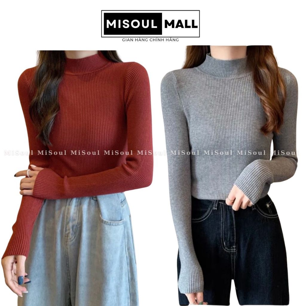 Áo len tăm cổ 3 phân MiSoul Mall mềm mịn, co giãn nhiều màu sắc hàng Quảng Châu 107 | BigBuy360 - bigbuy360.vn
