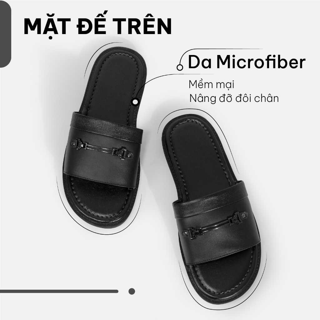 Ảnh Sandal nam quai ngang G2 Gaia dép da nam dáng dép lê đi biển đế bệt chính hãng G2 STORE 3