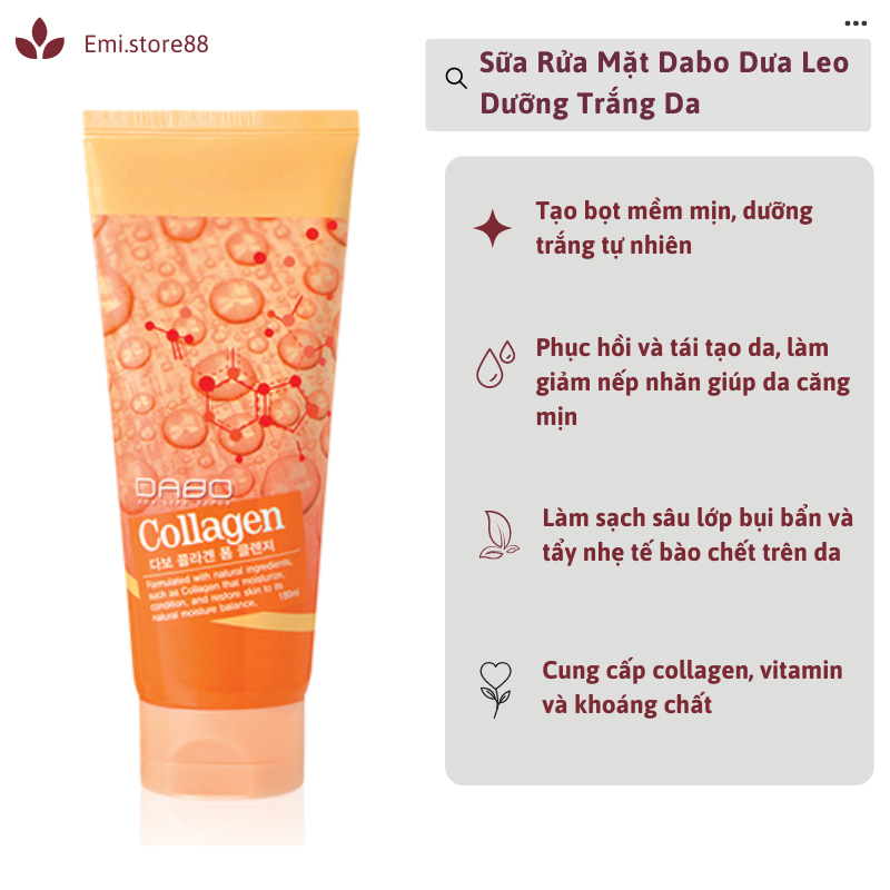 Sữa Rửa Mặt Dabo Collagen Cao cấp Hàn Quốc 180ml Sữa rửa mặt chính hãng ...