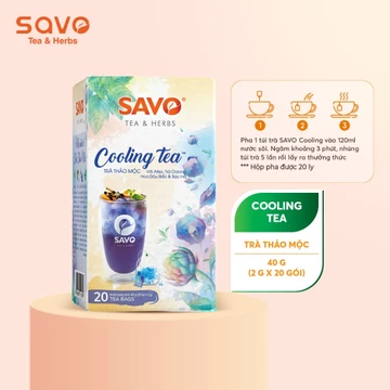 Trà Thảo Mộc Cooling Trà Ô Long Atiso Hoa Đậu Biếc | SAVO túi lọc thảo mộc (hộp 20 gói x 2g)