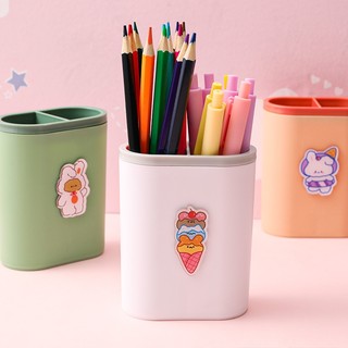 Cốc Đựng Bút Đính Họa Tiết Dễ Thương 10.4*8.4Cm - Thỏ Hồng VPP
