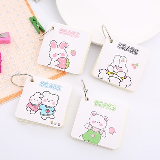 3 Giấy Nhớ 80 Tờ Vuông Kèm Móc Gấu Xinh Bear - Thỏ Hồng VPP