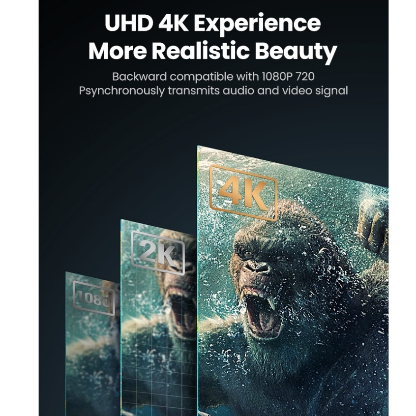 Cáp Type-C to HDMI Ugreen 4K 60Hz dây dù, đầu kim loại cho Usb C Macbook, iPad, Laptop cao cấp 50570 | BigBuy360 - bigbuy360.vn