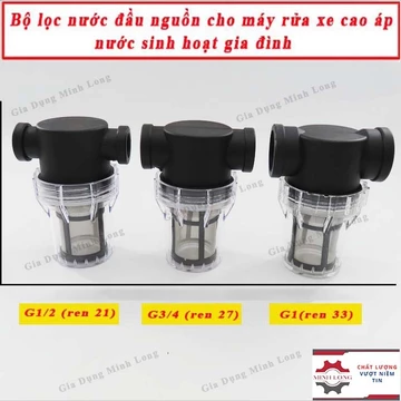 Bộ lọc nước đầu nguồn cho máy rửa xe cao áp nước sinh hoạt gia đình - Lọc thô inox