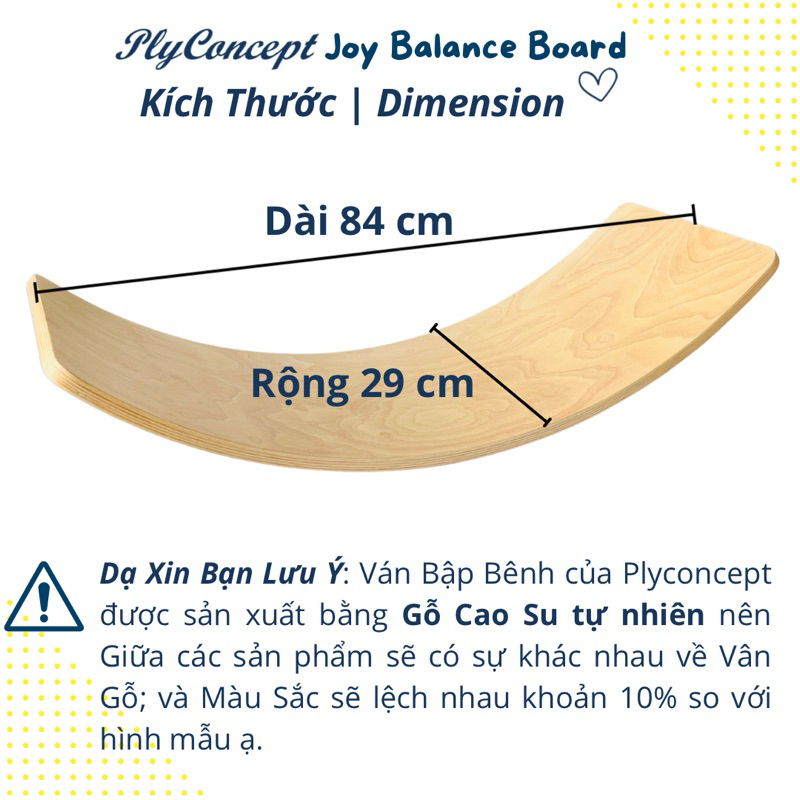 Ảnh Ván bập bênh, Ván thăng bằng, Đồ Chơi Montessori cho bé - Gỗ Uốn Cong PlyConcept Joy Balance Board 2