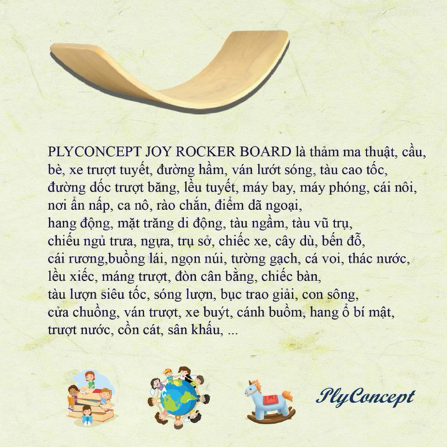 Ảnh Ván bập bênh, Ván thăng bằng, Đồ Chơi Montessori cho bé - Gỗ Uốn Cong PlyConcept Joy Balance Board 3