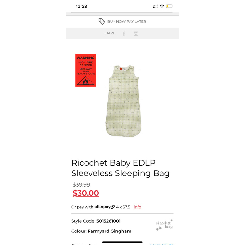 Ricochet baby sleeping bag hotsell