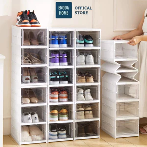 Tủ Giày Gấp Gọn ENODA HOME, Tủ Nhựa Đựng Giày Cao Cấp, Cửa Mica Trong Suốt Cao, Chịu Lực Tốt, Chống Bụi HG010
