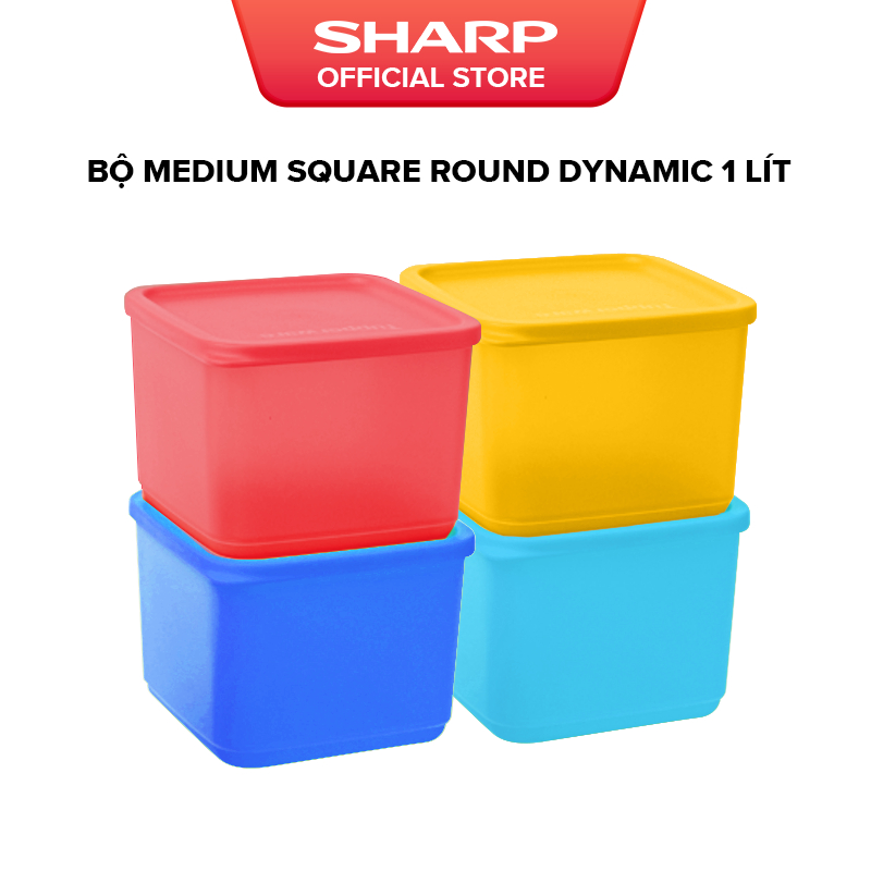 [HA GIFT] Bộ Medium Square Round Dynamic 1 lít Sharp | Shopee Việt Nam