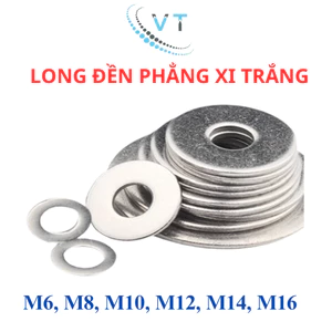 Long đền phẳng xi trắng túi 1kg size M6 - M8 - M10 - M12 - M14 - M16.