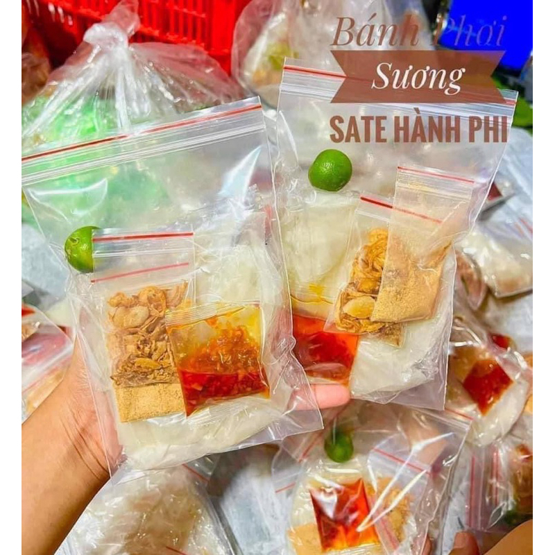 Bánh tráng phơi sương sate hành phi