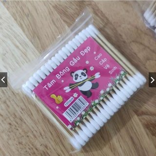 01 gói 100 tăm bông cán gỗ