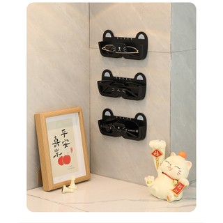 Khay Để Kính Dán Tường Tiện Lợi Hoạt Tiết Tai Mèo Đáng Yêu, Hộp Đựng Kính Treo Tường Chống Xước Vỡ LABY HOME