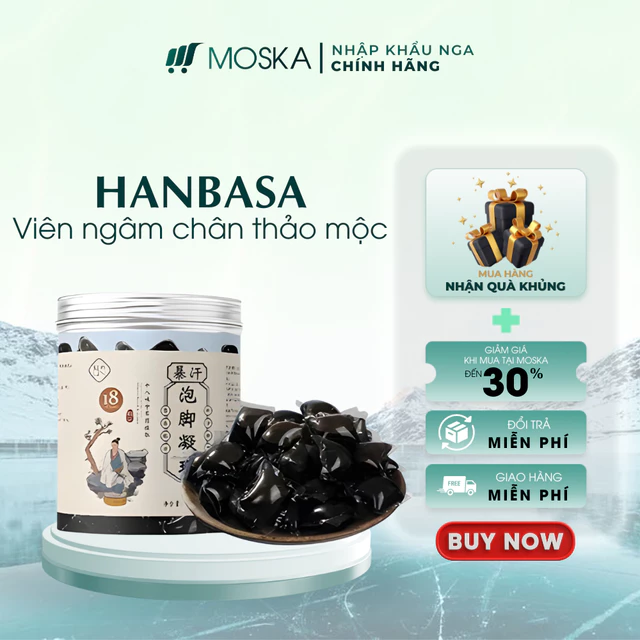 Hộp Viên Ngâm Chân Thảo Mộc HANBASA, Thảo Dược Ngâm Chân Giúp Ngủ Ngon, Hỗ Trợ Xương Khớp Chắc Khỏe 10 viên| Moska Shop