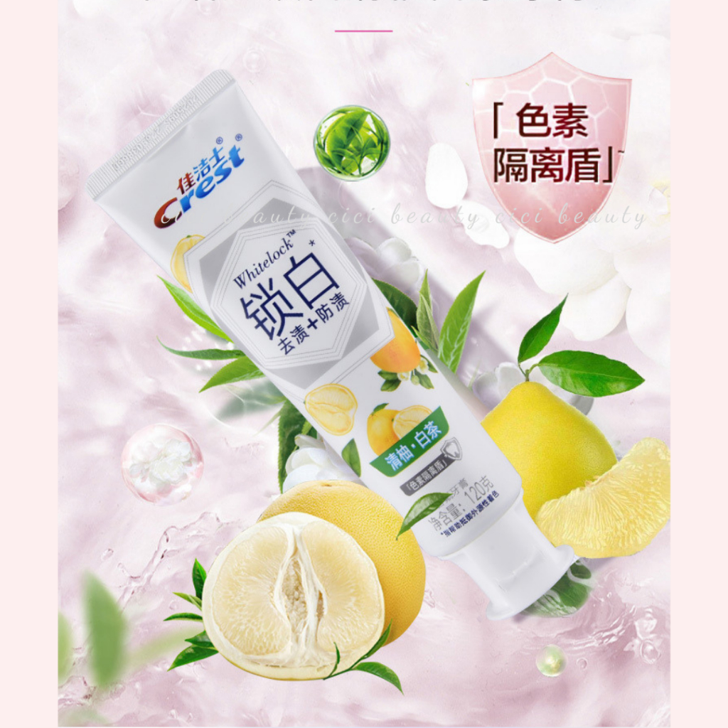 Kem đánh răng Crest Crest Hoa Anh Đào, Quả Đào, Quả bưởi 85g, 120g  - Hương thơm lãng mạn trắng răng
