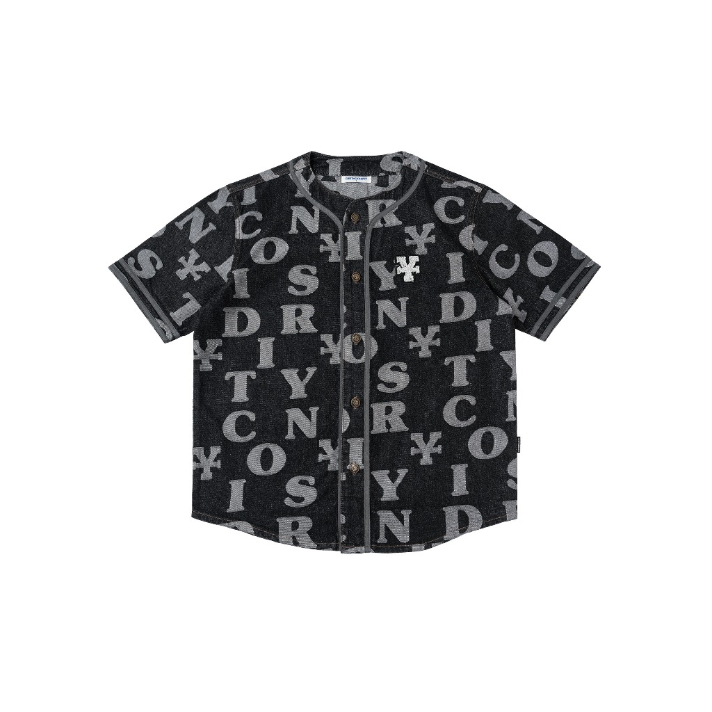 Ảnh DirtyCoins Combo Letters Monogram Denim Jersey Shirt - Black + Denim Short - Black 1