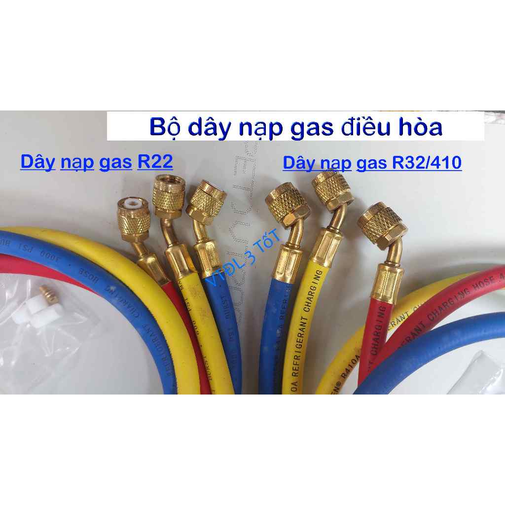 Bộ 3 dây nạp gas Hongsen HS-336 cho ga R22 và R410A - nạp gas lạnh HS ...