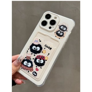 Ốp lưng iPhone Ví Trong suốt bồ hóng đen cho Iphone 6/6s/7/8/x/xr/xs/11/12/13/14/15/pro/max ct1712