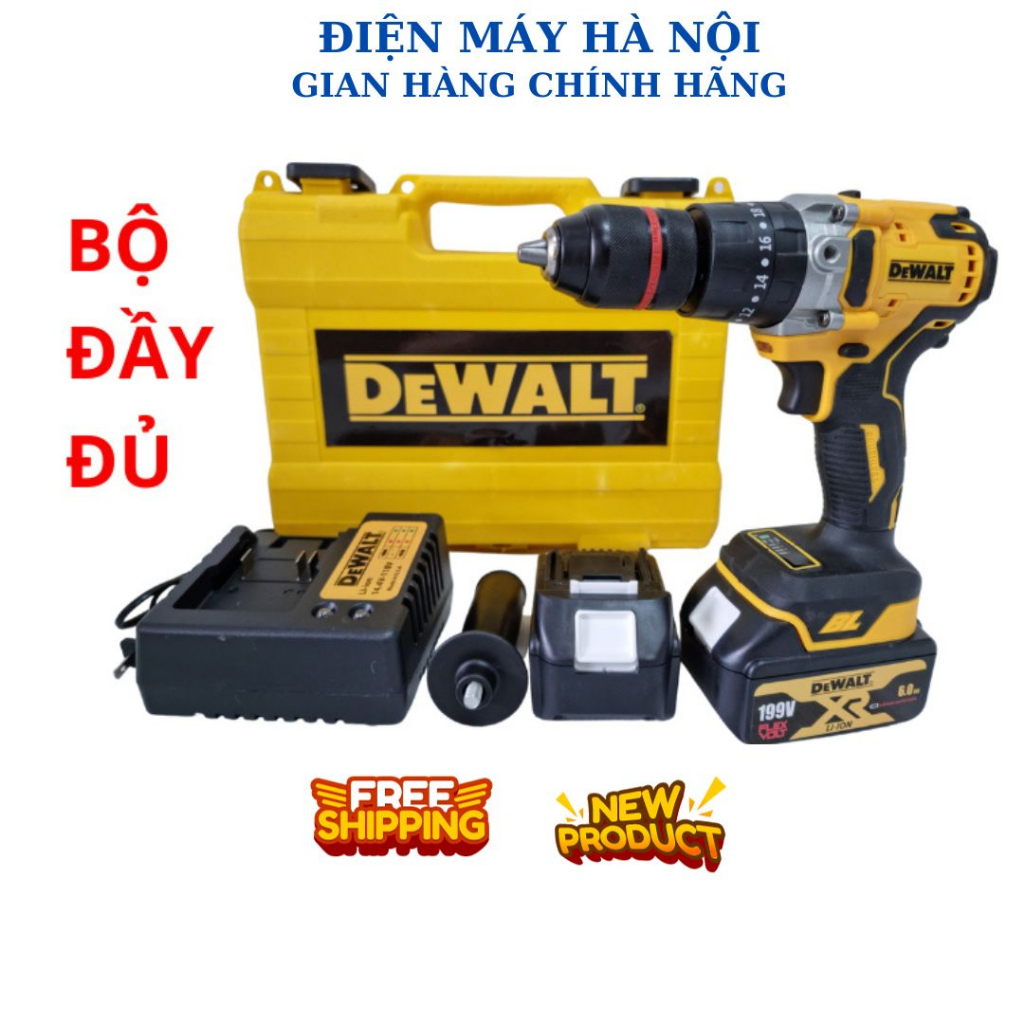 Máy Khoan Pin Dewalt Pin15C, Pin10C Kèm Phụ Kiện, Không Chổi Than Đầu 13mm, 3 Chức Năng Bắn Vít Rút Lõi - GONA024