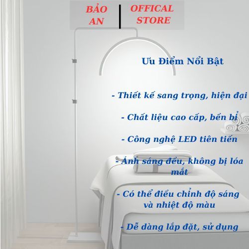 Đèn Led Bán Nguyệt Spa, Đèn Chữ U Thiết Kế 3 Màu Ánh Sáng Sử Dụng Cho Spa, Makeup, Phun Xăm, Trang Điểm Nối Mi