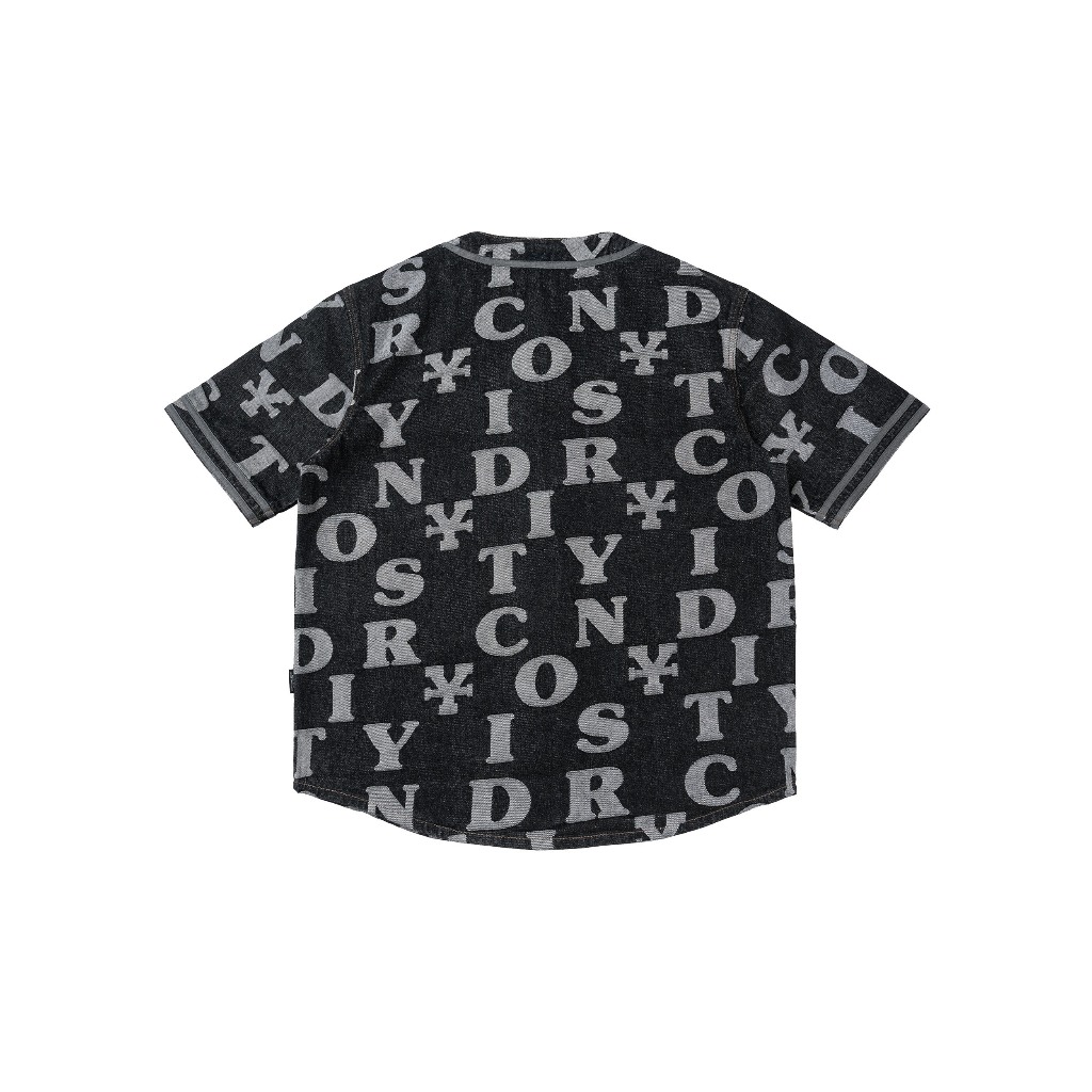 Ảnh DirtyCoins Combo Letters Monogram Denim Jersey Shirt - Black + Denim Short - Black 2