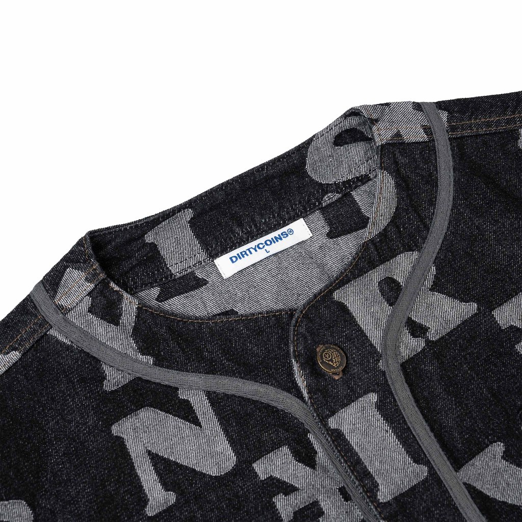 Ảnh DirtyCoins Combo Letters Monogram Denim Jersey Shirt - Black + Denim Short - Black 4