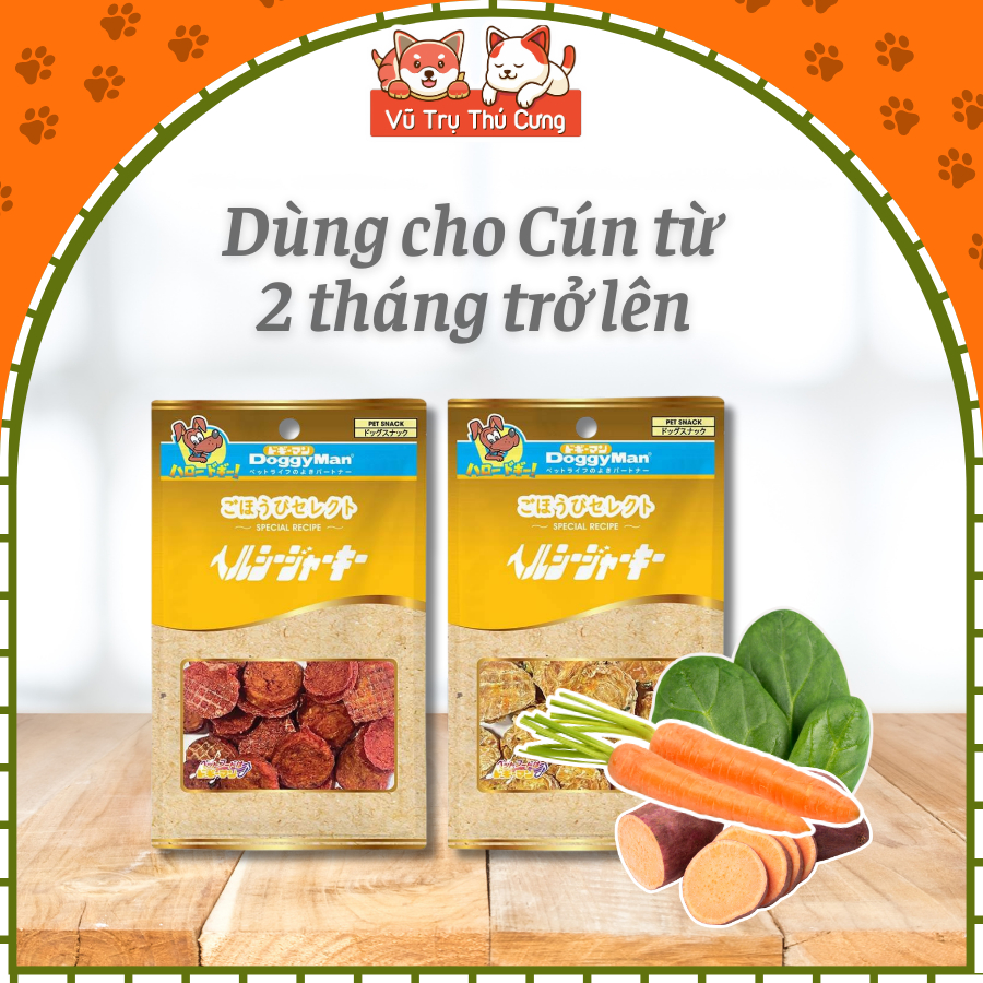 Snack Cho Chó Miếng Gà Sấy Bổ Sung Rau Củ DoggyMan 90g