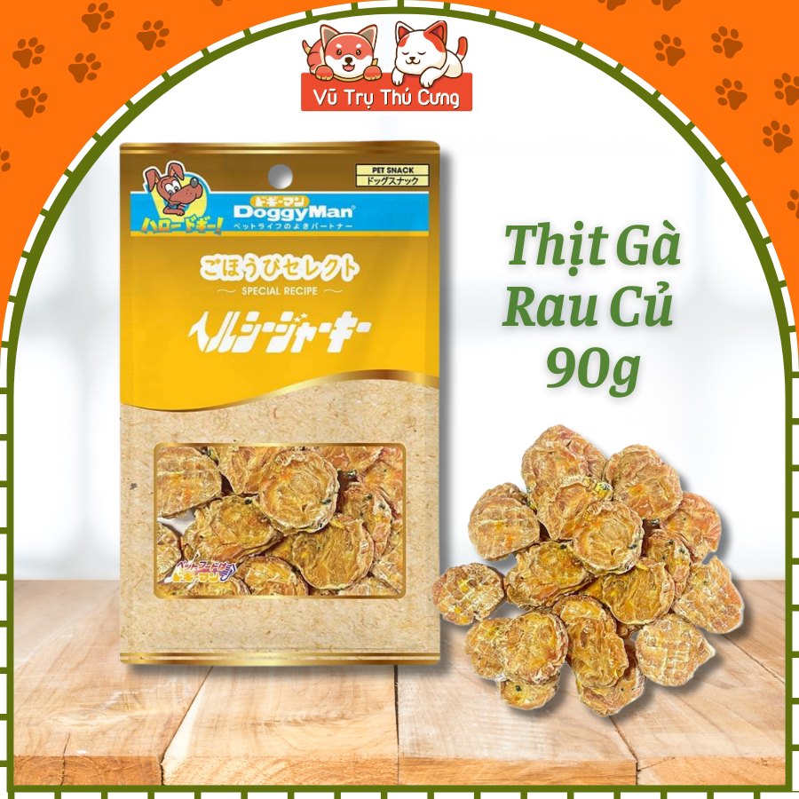 Snack Cho Chó Miếng Gà Sấy Bổ Sung Rau Củ DoggyMan 90g